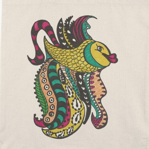 Fish Small Tote Bag by Momma Balisti - Reusable Canvas Bag @MommaBalisti - Picture 1 of 5